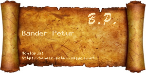 Bander Petur névjegykártya
